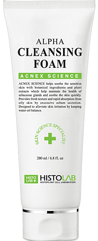 Пенка "Альфа" очищающая  кожу при угревой сыпи/ Alfa cleansing foam 200мл /HISTOLAB*