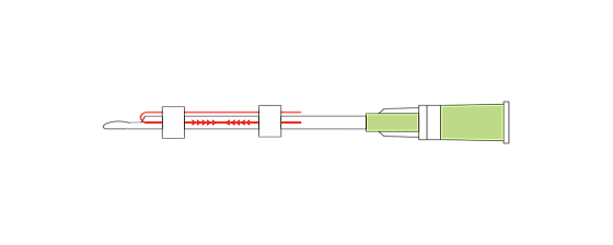 PLACL COG SC-type EXTENED 19G-38 мм 4 шт/уп формованные шипы (L канюля) /DG-lift